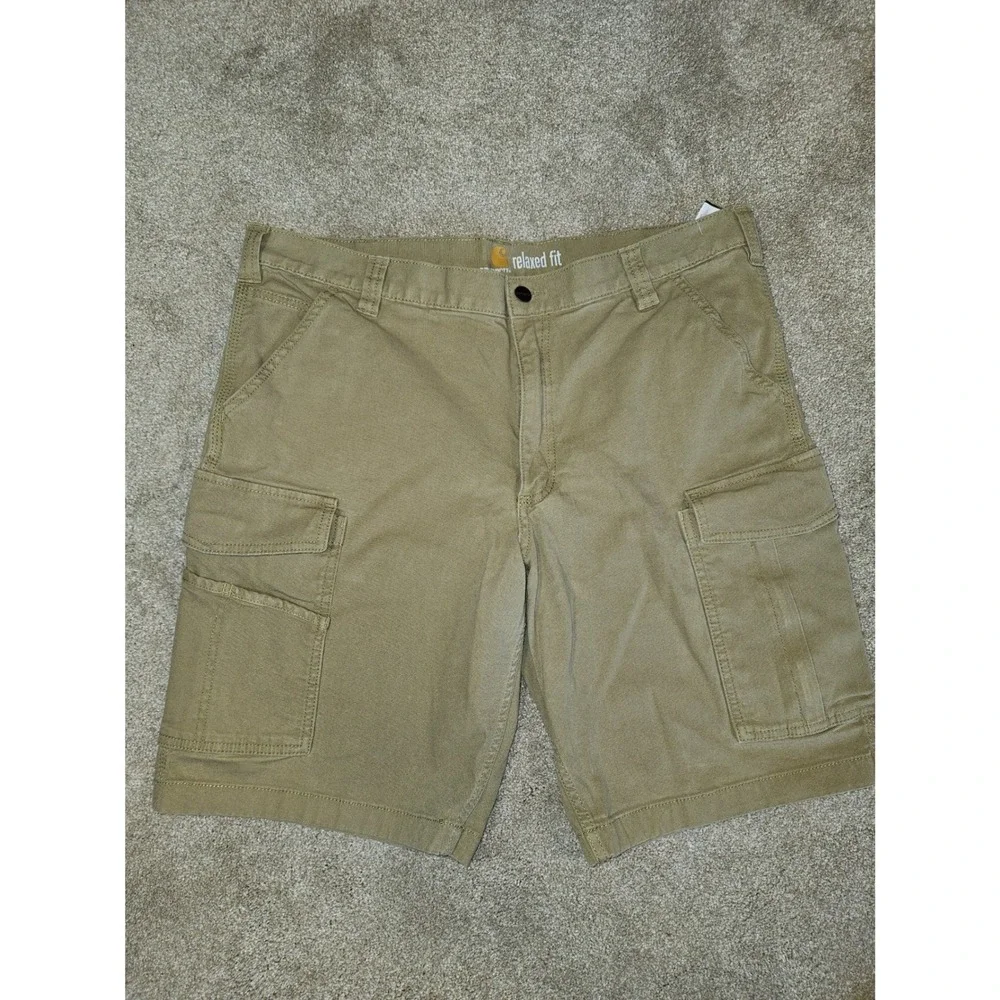 Carhartt Cargo Shorts Mens Size 38 Khaki Relaxed Fit Utility Gorpore Workwear